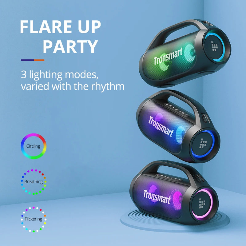 Tronsmart Bang SE poderoso alto-falante portátil, Bluetooth 5.3, Handle portátil, 24-Hour Playtime, Festa, Camping